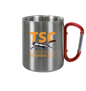 TSC Tasse mit Karabiner - Edelstahl Tasse