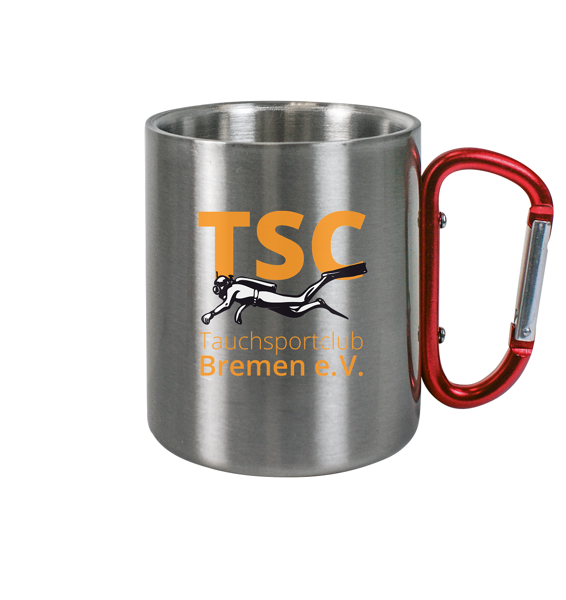 TSC Tasse mit Karabiner - Edelstahl Tasse